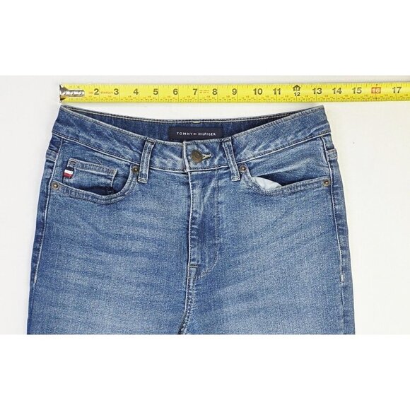 Tommy Hilfiger Size 4 Womens 32 Inch Inseam Lafayette High Rise Flare Blue Jeans - Picture 5 of 13